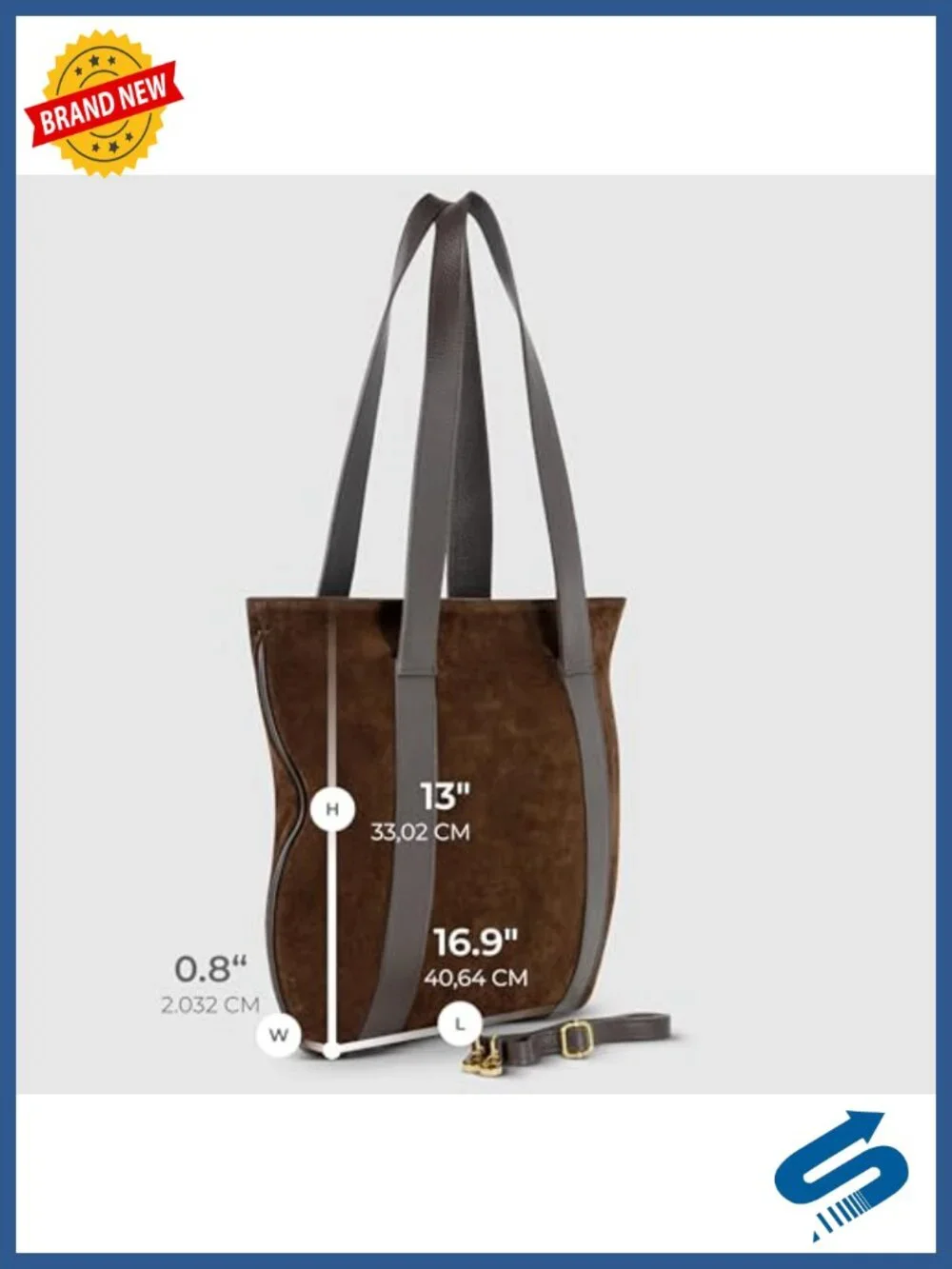 Genuine Suede Leather Tote for Women with Secure Zipper & Adjustable Strap